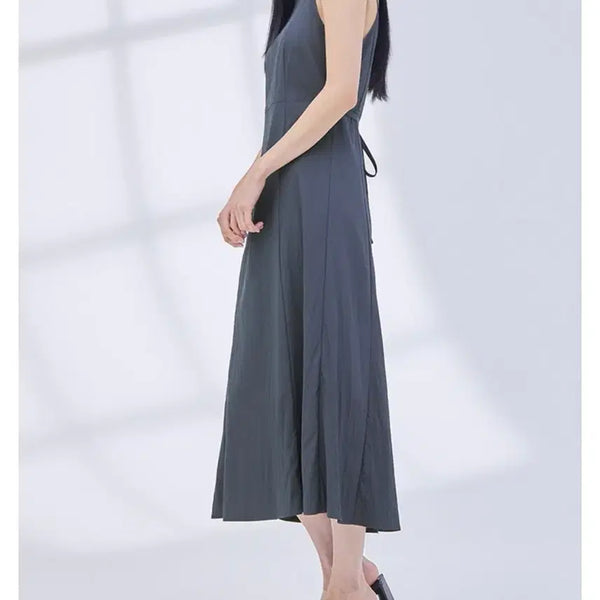[BUNJANG] MIXXO Strap Sleeveless Dress Charcoal / 미쏘 끈나시 원피스