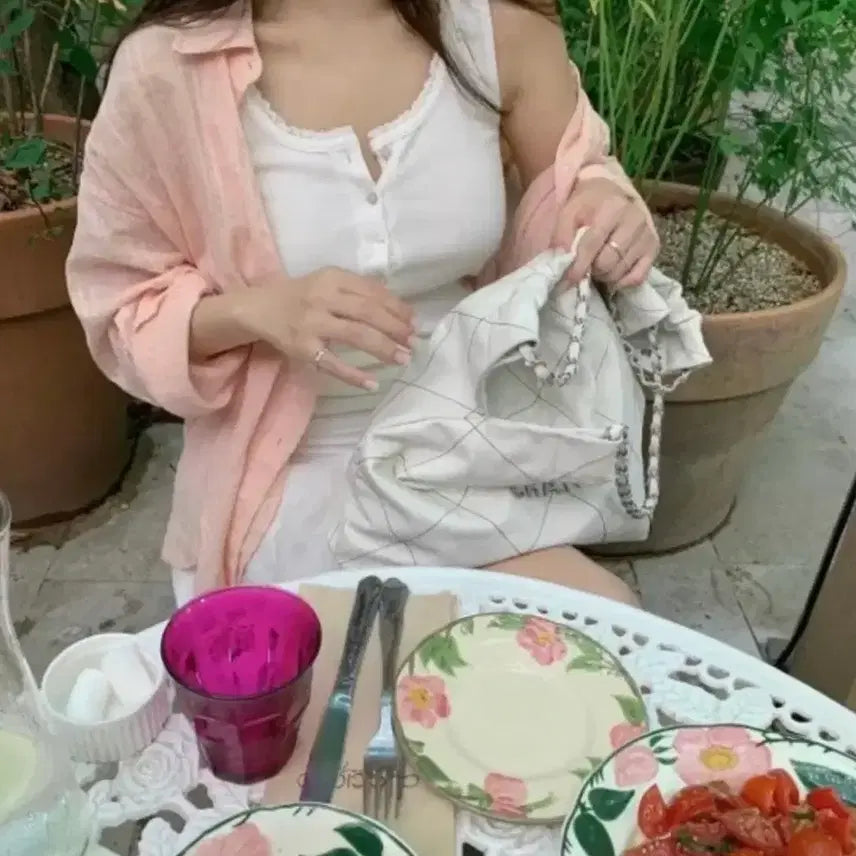 [BUNJANG] Leeds The Wish Lace Shirt Peach / Leeds 리즈 더위시 레이스 셔츠 피치