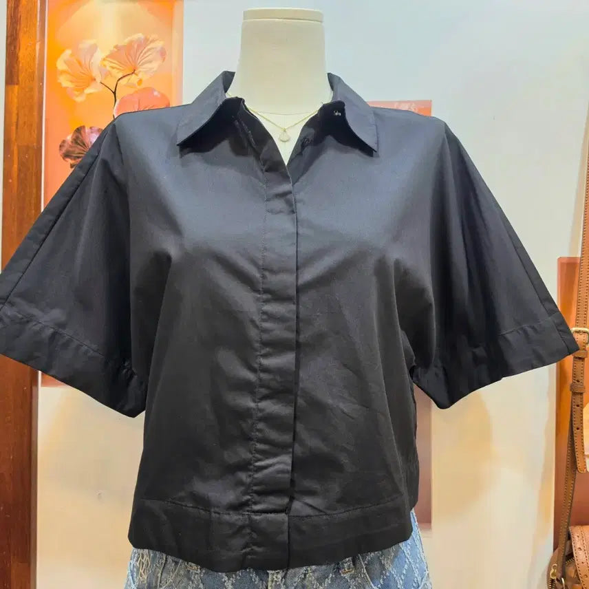 [BUNJANG] Zara Cotton Cropped Shirt / 새상품 자라 zara 코튼 크롭 셔츠