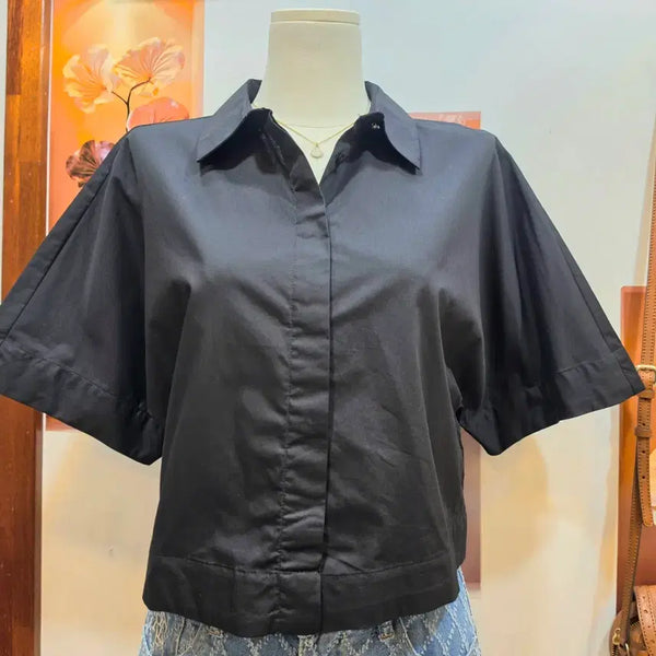 [BUNJANG] Zara Cotton Cropped Shirt / 새상품 자라 zara 코튼 크롭 셔츠