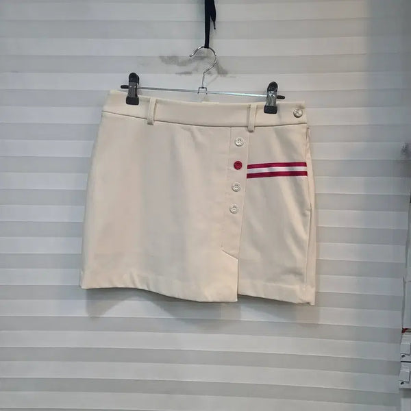 [BUNJANG] Castelbajac Golf Women's Beige Skirt with Red Line Detail / 까스텔바작골프