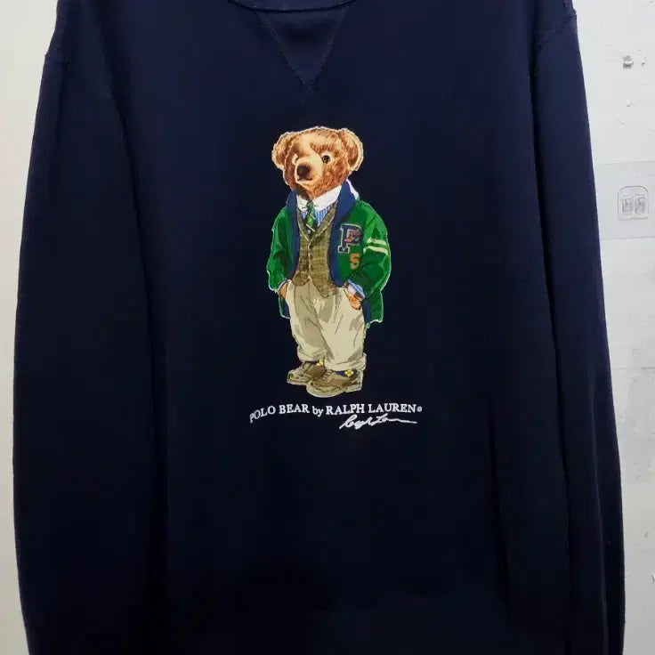[BUNJANG] Polo Ralph Lauren Navy Bear Sweatshirt Men's Size 100 / 폴로 랄프로렌 네이비 베어 맨투맨