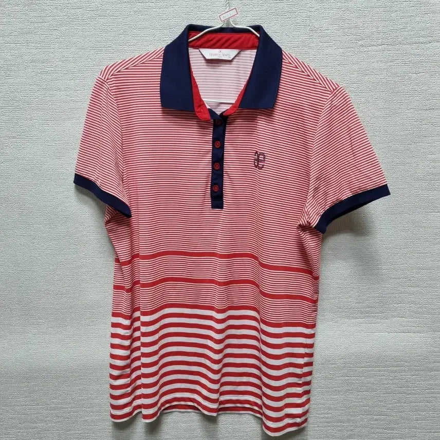 [BUNJANG] Striped Collar T-Shirt Navy Accents / 자141 반팔 카라티셔츠