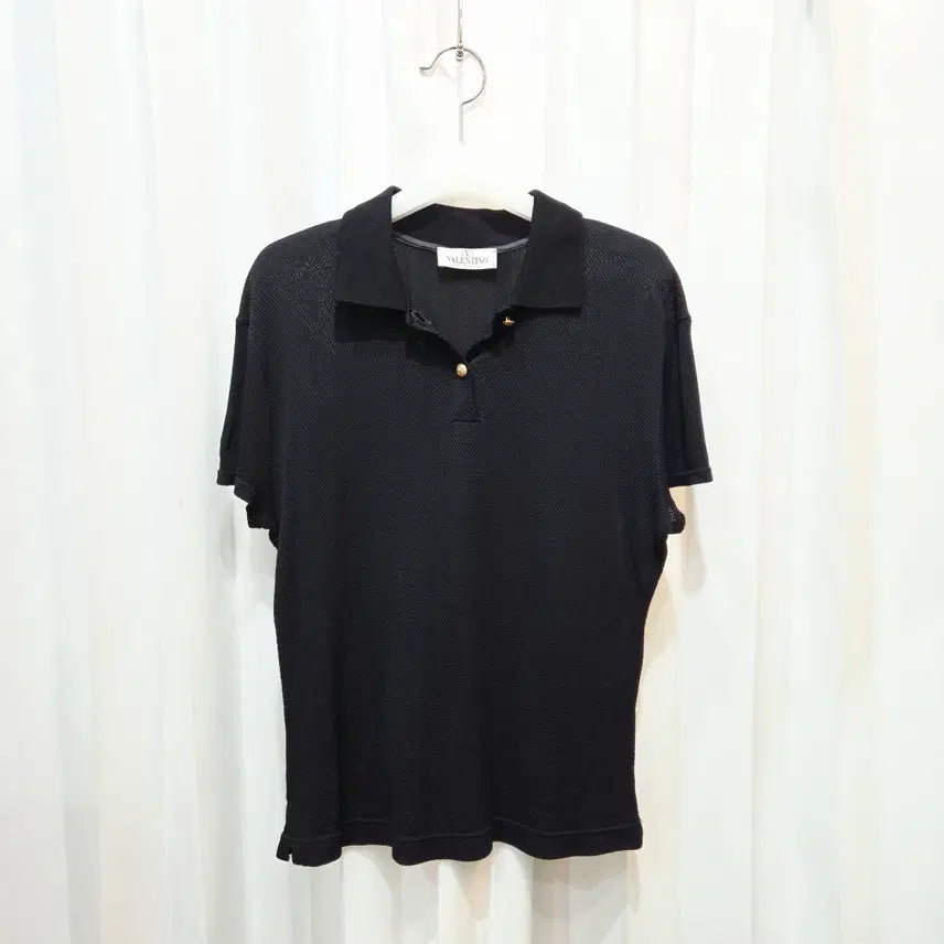 [BUNJANG] Valentino Rayon Blend Mesh Polo Short Sleeve Shirt C480 / s 발렌티노 레이온 혼방 메쉬 폴로 반팔 셔츠 C480