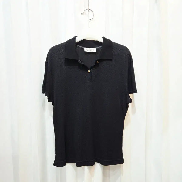 [BUNJANG] Valentino Rayon Blend Mesh Polo Short Sleeve Shirt C480 / s 발렌티노 레이온 혼방 메쉬 폴로 반팔 셔츠 C480