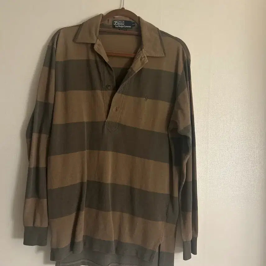 [BUNJANG] Polo Ralph Lauren Striped Long Sleeve Polo Shirt / 폴로 긴팔카라티