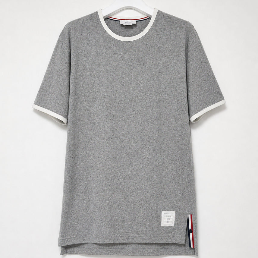 [BUNJANG] Thom Browne Ringer T-Shirt Grey Men's Size 5 (105-110) MJS083A / [ 중고O ] 톰브라운 반팔 링거 그레이 남성 MJS083A