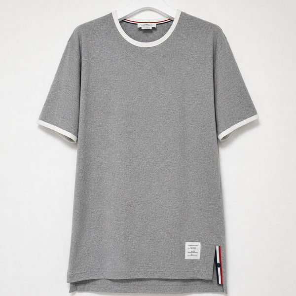 [BUNJANG] Thom Browne Ringer T-Shirt Grey Men's Size 5 (105-110) MJS083A / [ 중고O ] 톰브라운 반팔 링거 그레이 남성 MJS083A