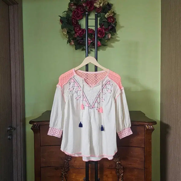 [BUNJANG] Ethnic Style Cotton Blouse / 에스닉풍 아사면 블라우스