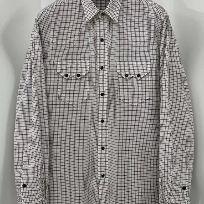 [BUNJANG] Polo Ralph Lauren Concho Southwestern Grid Shirt / 폴로 랄프로렌 콘초 사우스 웨스턴 그리드 화이트 셔츠