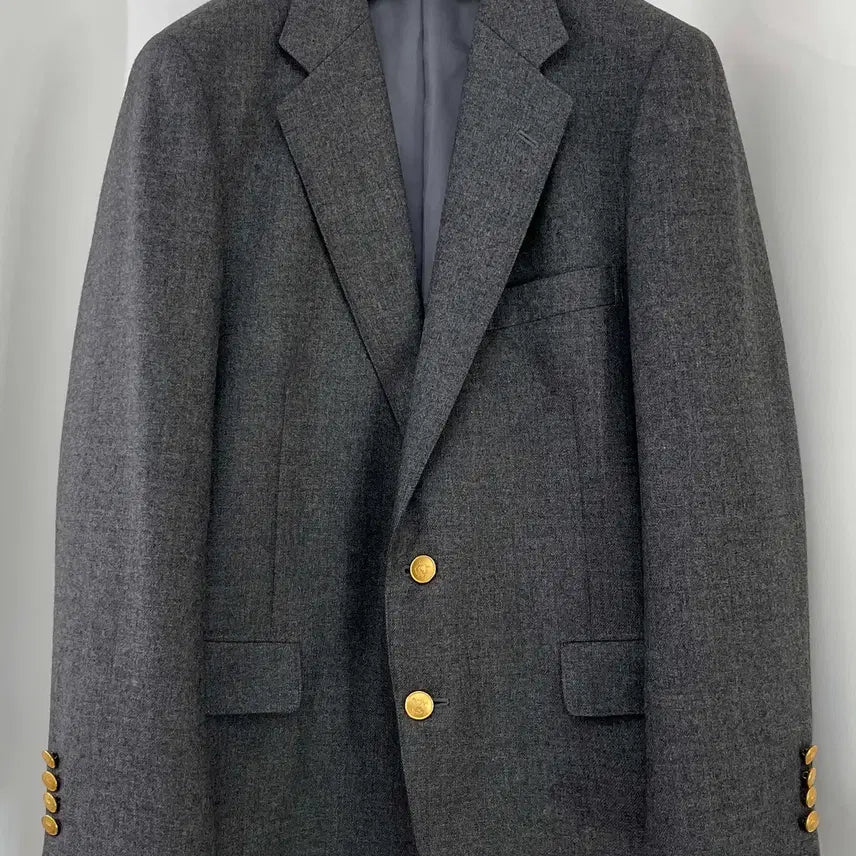 [BUNJANG] Chaps Ralph Lauren Gold Button Charcoal Grey Blazer Suit Jacket / 챕스 랄프로렌 금장 차콜 그레이 블레이저 수트 자켓