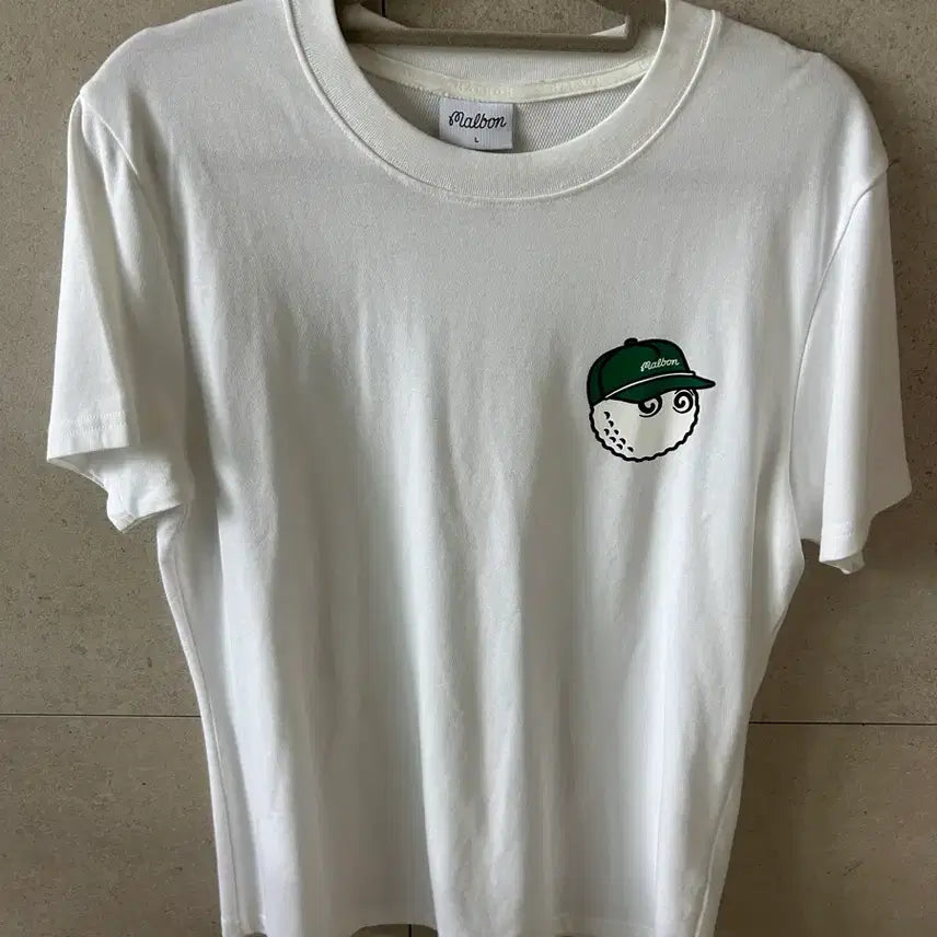 [BUNJANG] Malbon Golf Short Sleeve T-Shirt White L New / 말본 골프 반팔 티셔츠 화이트L 새상품