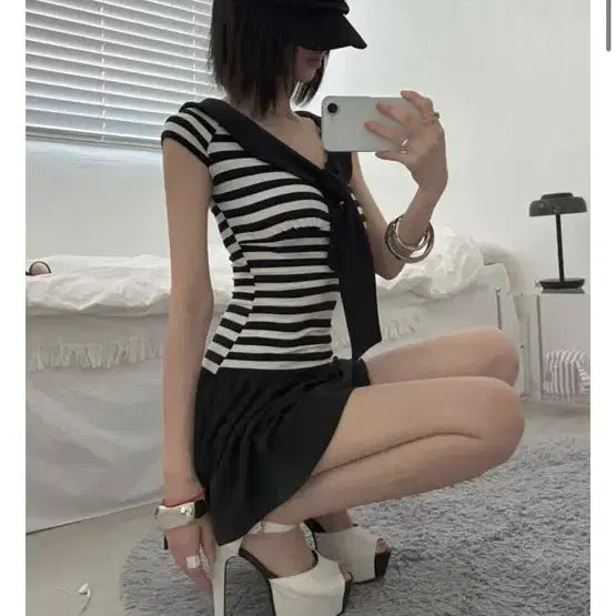 [BUNJANG] Angel Number 555 Midnight Sailor Girl Dress / 구함) 엔젤넘버 555 Midnight Sailor Girl Dress