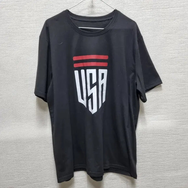 [BUNJANG] USA Logo Short Sleeve T-Shirt Black XL / 자147 반팔 티셔츠