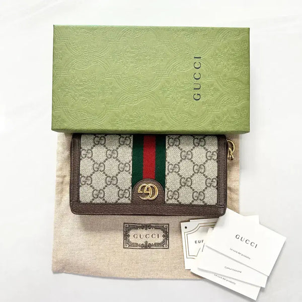 [BUNJANG] Gucci Ophidia GG Supreme Zip Around Wallet Beige Ebony / [새상품/정품] 구찌 오피디아 GG 슈프림 지퍼 장지갑 베이지 에보니