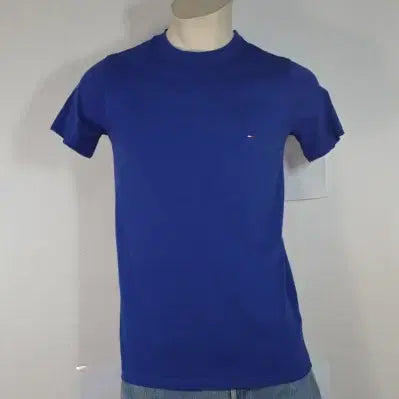 [BUNJANG] Tommy Hilfiger Men's Round Neck T-Shirt Blue / 타미힐피거/남/반팔/라운드티/90-95