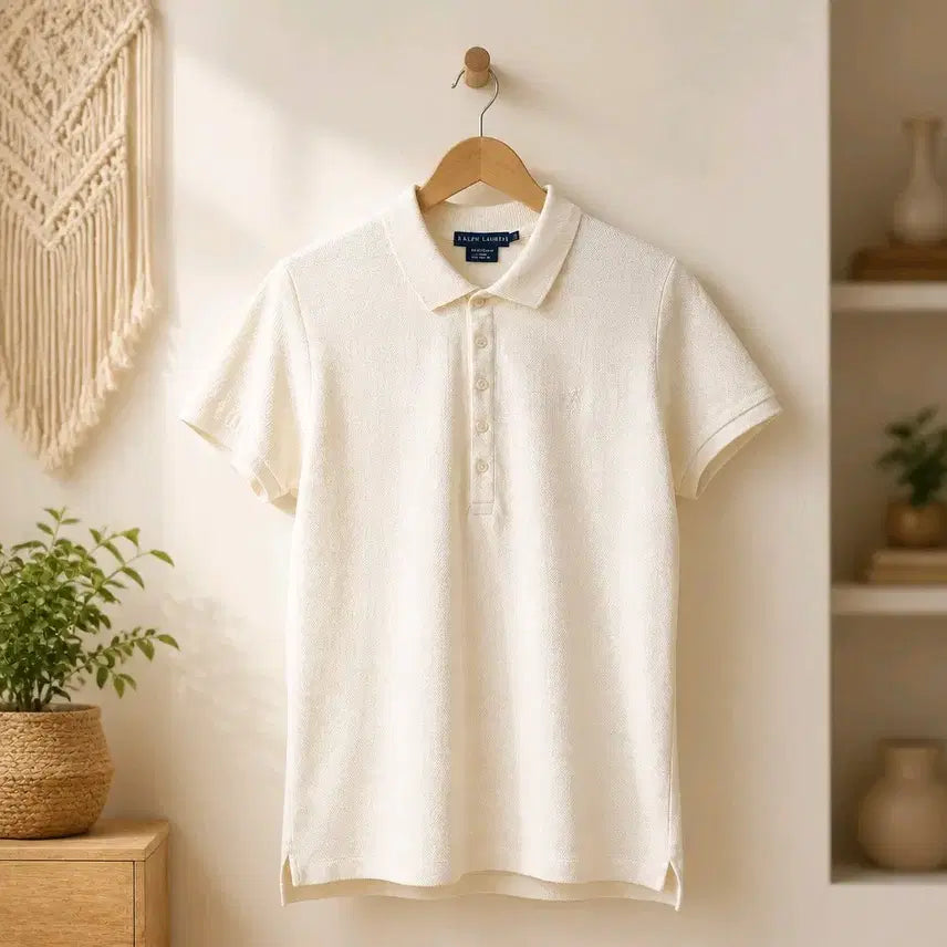 [BUNJANG] Polo Ralph Lauren Slim Fit Short Sleeve Polo Shirt PK Pique Cotton White L / 폴로 랄프로렌 슬림핏 반팔 카라티 PK 피케 셔츠 L사이즈