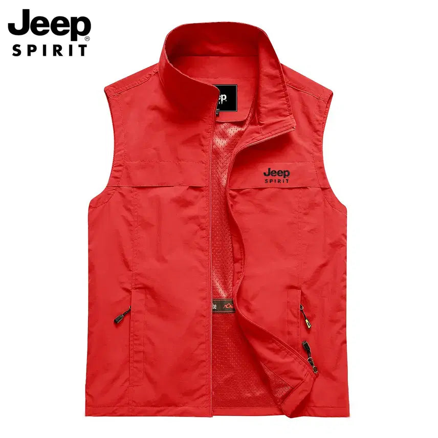 [BUNJANG] JEEP SPIRIT Men's Lightweight Outdoor Vest with Storage Pockets / JEEP SPIRIT 남성 경량 조끼 아웃도어 베스트 수납 포켓 여행룩
