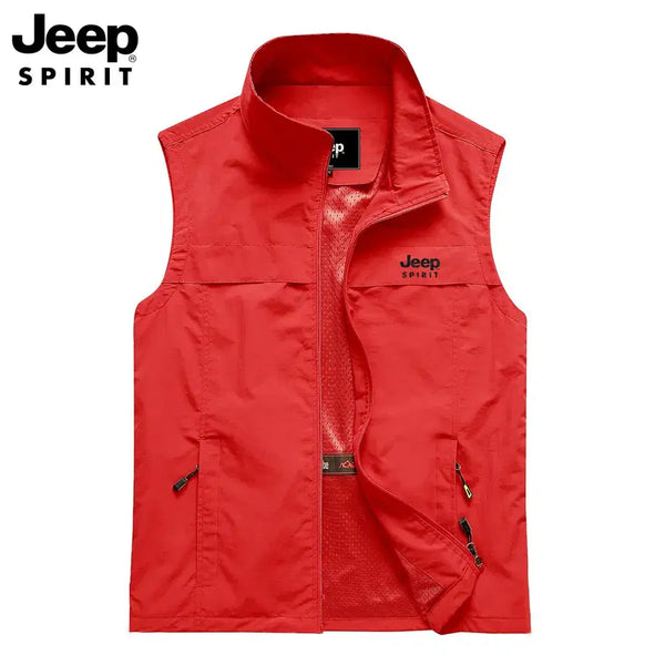 [BUNJANG] JEEP SPIRIT Men's Lightweight Outdoor Vest with Storage Pockets / JEEP SPIRIT 남성 경량 조끼 아웃도어 베스트 수납 포켓 여행룩