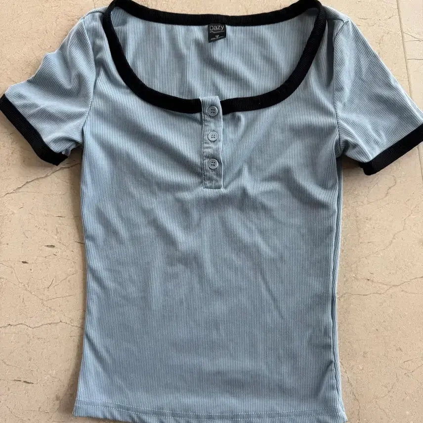 [BUNJANG] Dazy Ribbed Short Sleeve T-Shirt / Dazy 반팔 골지 티셔츠