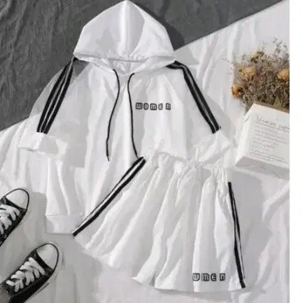 [BUNJANG] Women's Mesh Color-Block Training Set - White / 여성 매쉬배색 트레이닝 세트 화이트
