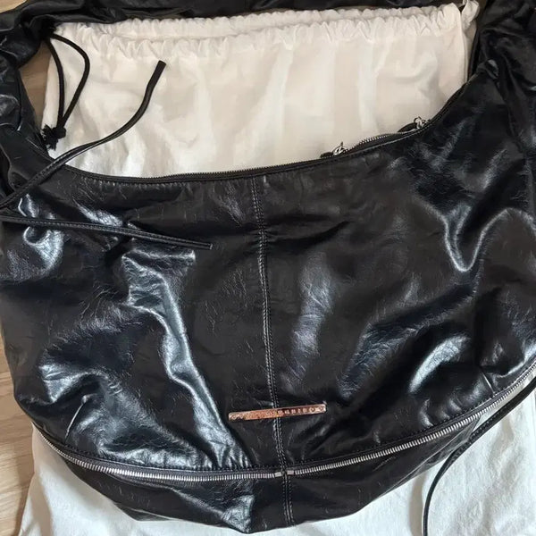 [BUNJANG] Trimingbird Zipper Hobo Bag (Large Size) / 트리밍버드 지퍼 호보백