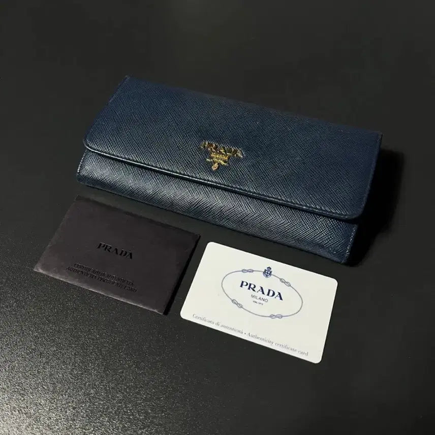 [BUNJANG] Prada Saffiano Long Wallet Navy / 프라다 사피아노 장지갑 네이비