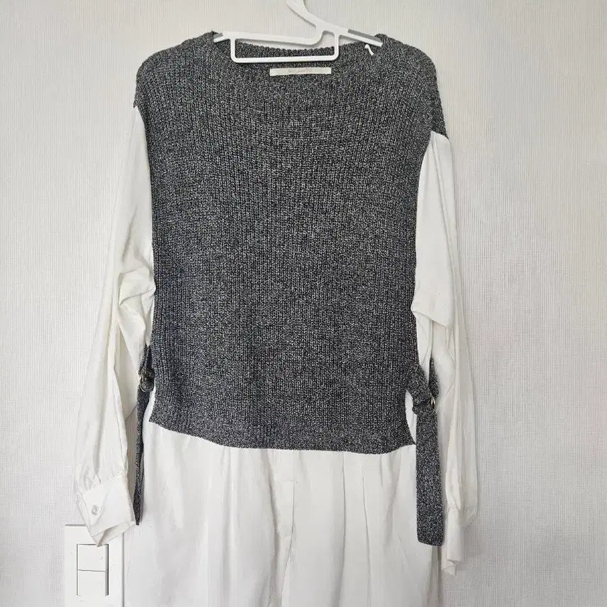 [BUNJANG] Knit Panel Shirt / 니트 배색 셔츠