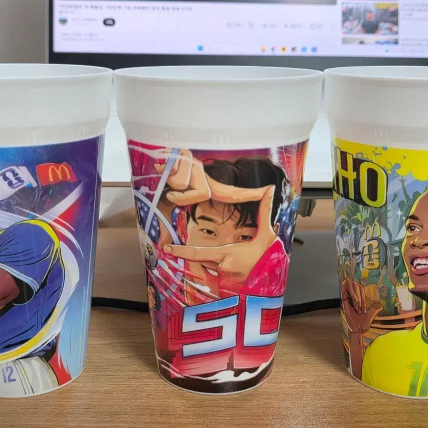 [BUNJANG] McDonald's Soccer Player Collaboration Cups 3-Set / 맥도날드 축구선수 콜라보 컵 3종 세트