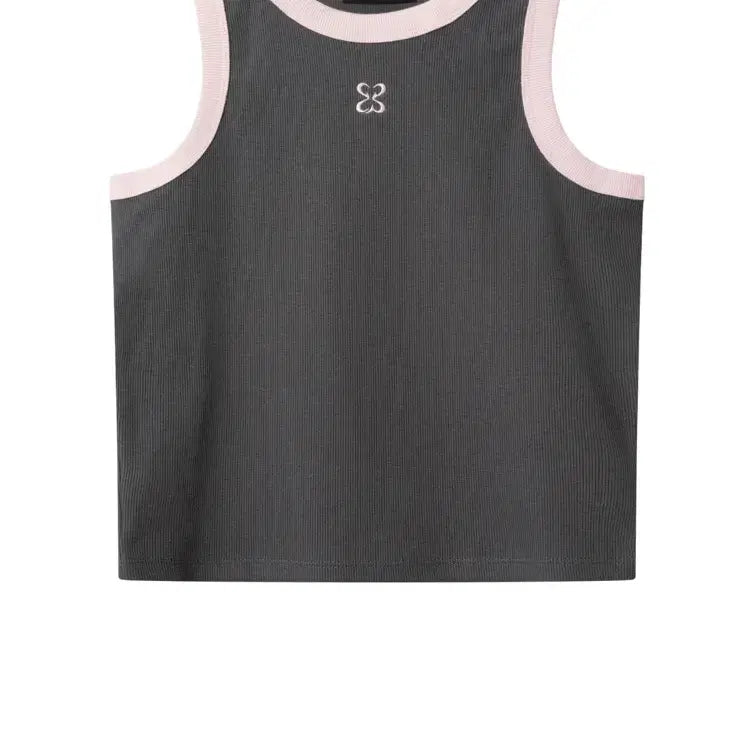 [BUNJANG] CGP Colorblock Sleeveless Top Charcoal / CGP 배색 슬리브리스 차콜