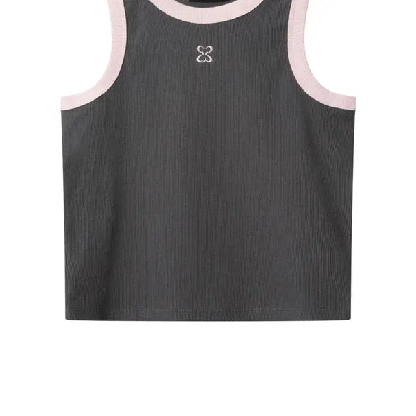 [BUNJANG] CGP Colorblock Sleeveless Top Charcoal / CGP 배색 슬리브리스 차콜