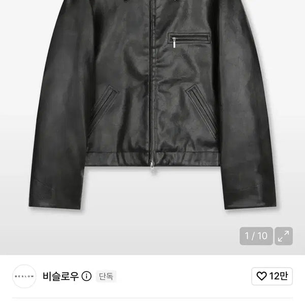 [BUNJANG] Beslow Faux Leather Work Jacket Black / [비슬로우] FAUX LEATHER WORK JACKET BLACK