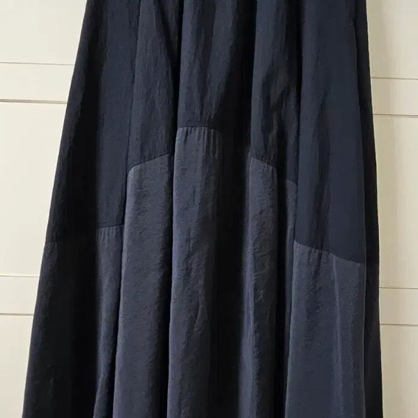 [BUNJANG] Vov Skirt Dark Navy Color Block Long Skirt / 보브 스커트