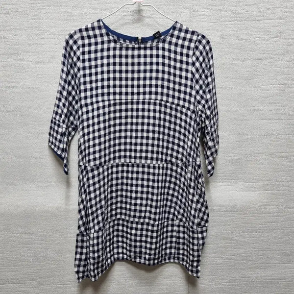 [BUNJANG] Checkered Short Sleeve Mini Dress / 자162 반팔 미니 원피스