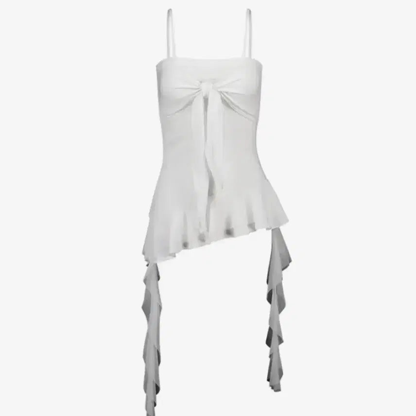 [BUNJANG] Illigo Ribbon Tie Sleeveless White / 일리고 리본 타이 슬리브리스 화이트