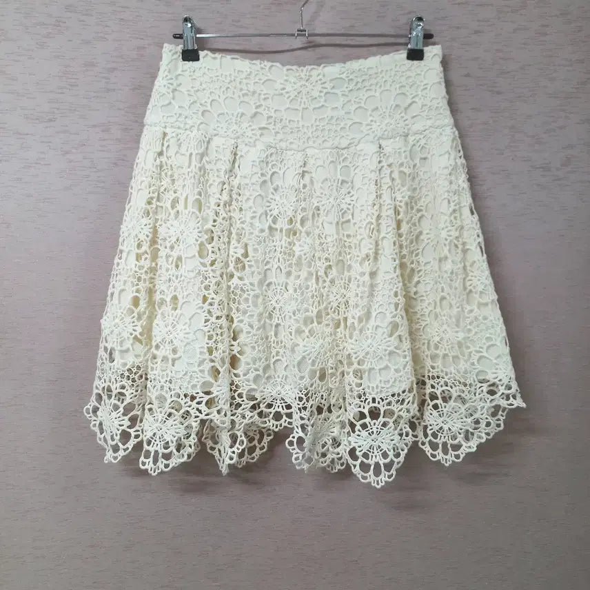 [BUNJANG] Ralph Lauren Ivory Lace Skirt / B7-7/랄프로렌 아이보리 레이스 스커트 여성