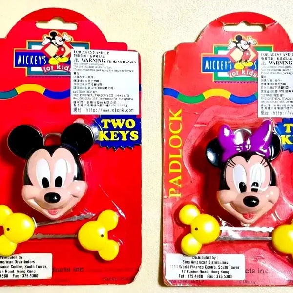 [BUNJANG] Disney Lock and Key Set (Mickey Mouse, Minnie Mouse) / 디즈니 자물쇠2종세트, 미니마우스 열쇠, 미키마우스 자물쇠