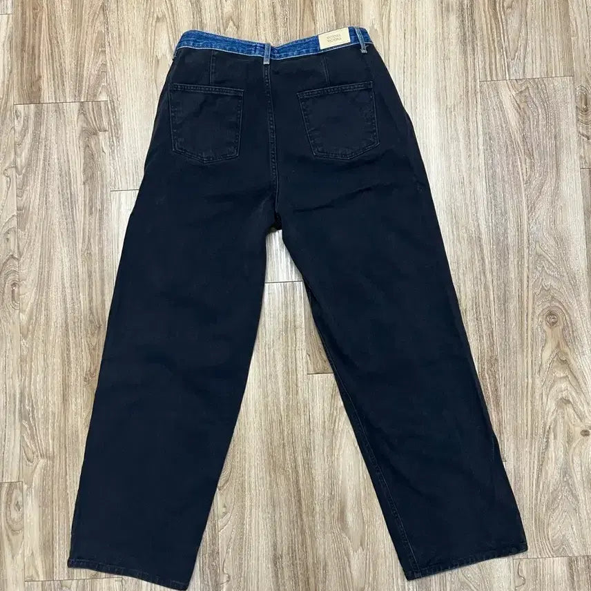 [BUNJANG] Victoria Two-Tone Wide Black Jeans Size 33 / Victoria 투톤 와이드 흑청바지 33