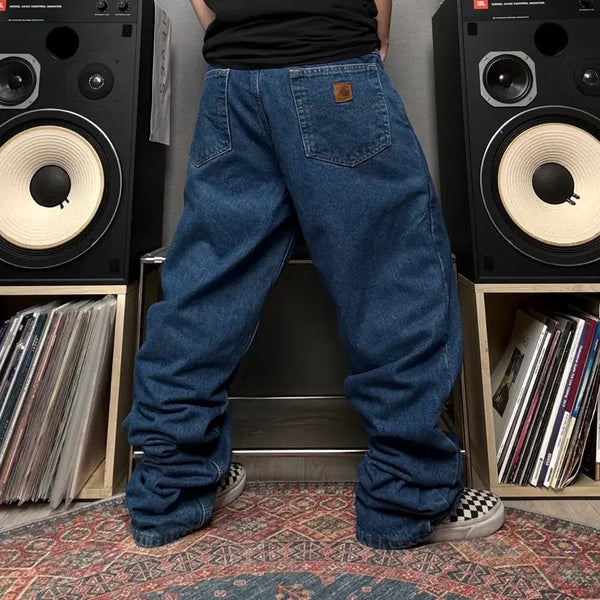[BUNJANG] Carhartt Leather Tab Work Denim Pants / 칼하트 가죽탭 워크데님팬츠