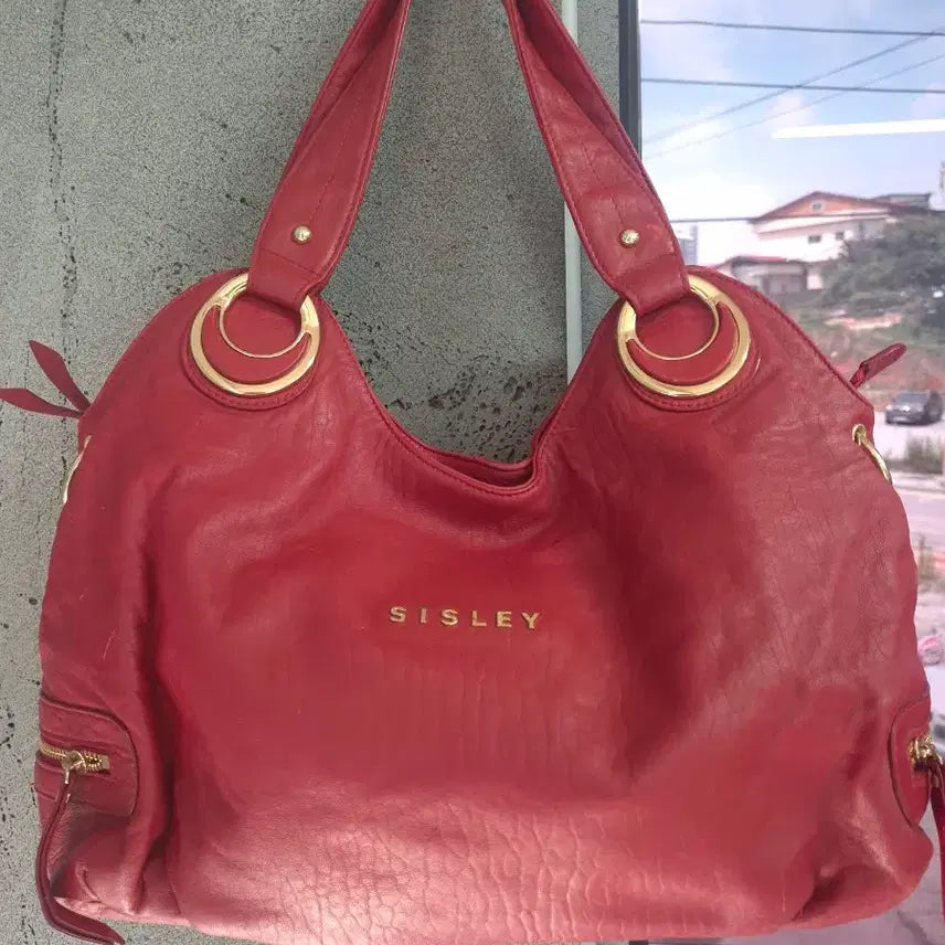 [BUNJANG] Sisley Red Leather Shoulder Bag / 시슬리 레드 레더 숄더백