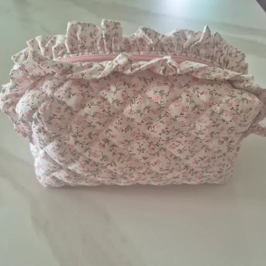 [BUNJANG] Handmade Flower Pouch Pink / 핸드메이드 플라워 파우치 핑크
