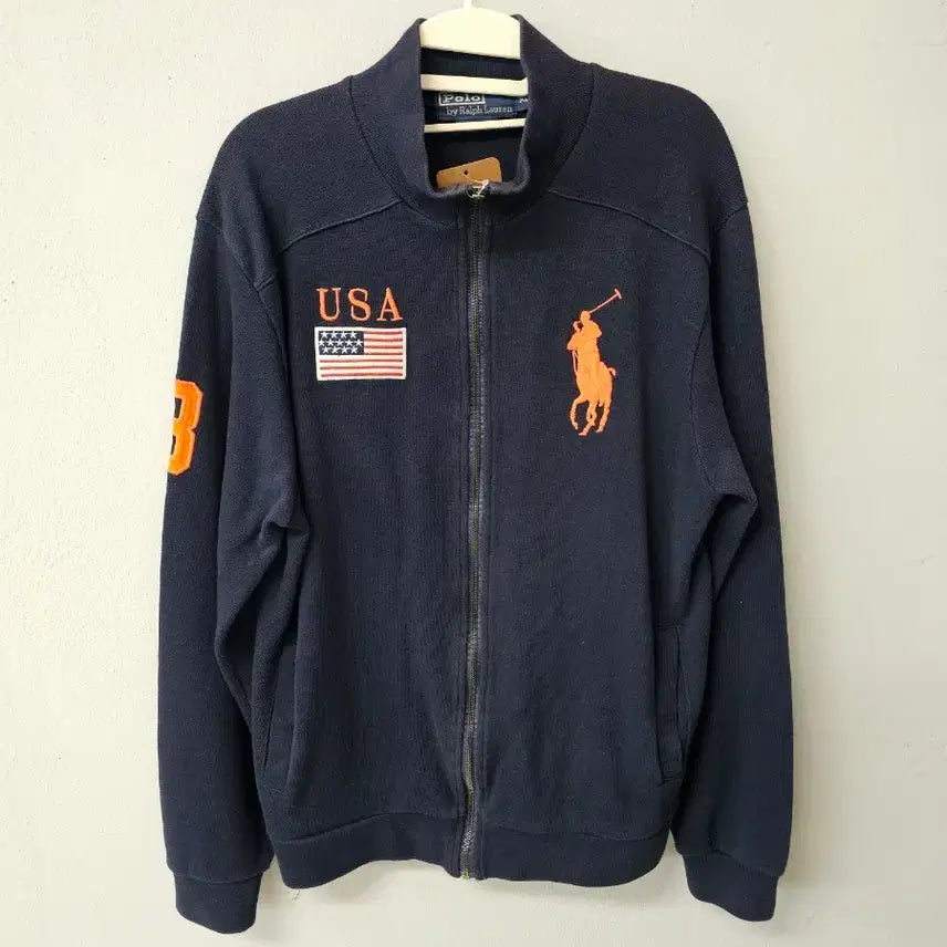 [BUNJANG] Polo Ralph Lauren Navy USA Flag Zip-Up Jacket / 폴로 랄프로렌 네이비 집업 자켓 USA 성조기