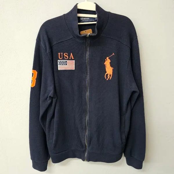 [BUNJANG] Polo Ralph Lauren Navy USA Flag Zip-Up Jacket / 폴로 랄프로렌 네이비 집업 자켓 USA 성조기