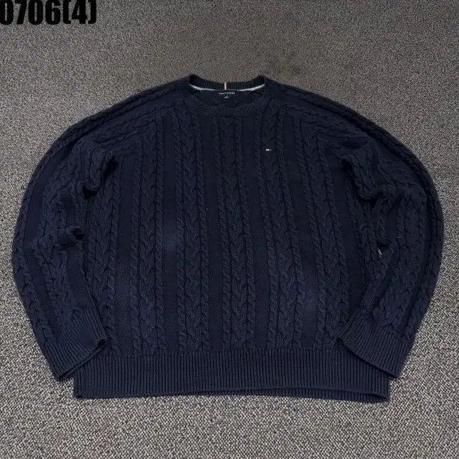 [BUNJANG] Tommy Hilfiger Cable Knit Sweater Navy XL / 타미힐피거 케이블 니트 네이비 XL 0706