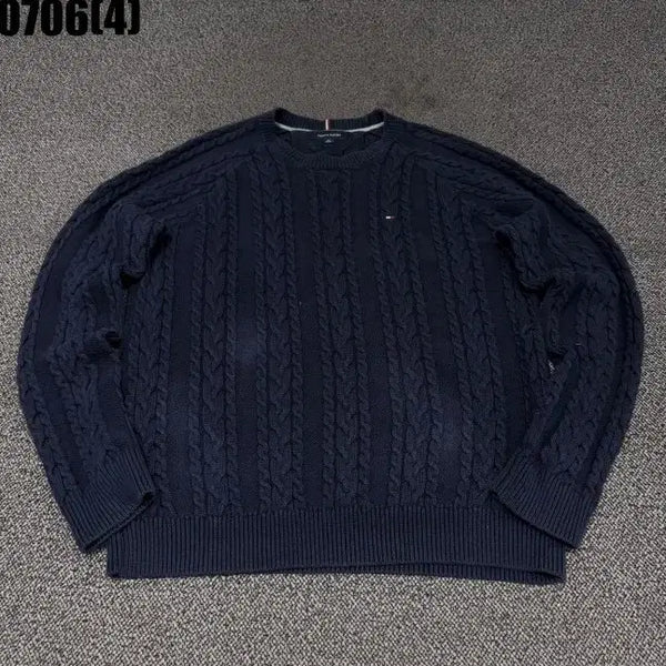 [BUNJANG] Tommy Hilfiger Cable Knit Sweater Navy XL / 타미힐피거 케이블 니트 네이비 XL 0706