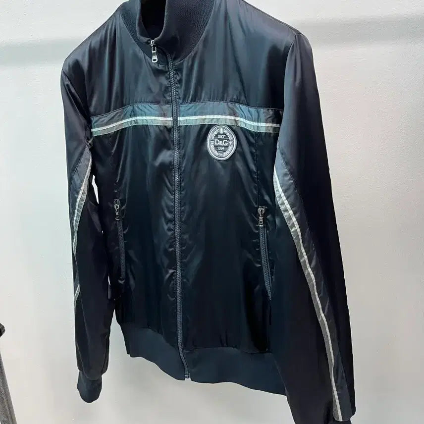 [BUNJANG] Dolce & Gabbana Satin Zip-Up Jacket Navy / 105) 돌체 새틴 집업