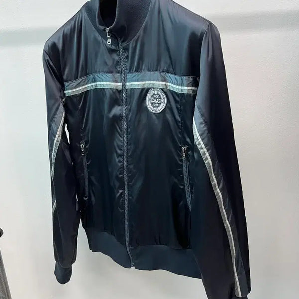 [BUNJANG] Dolce & Gabbana Satin Zip-Up Jacket Navy / 105) 돌체 새틴 집업