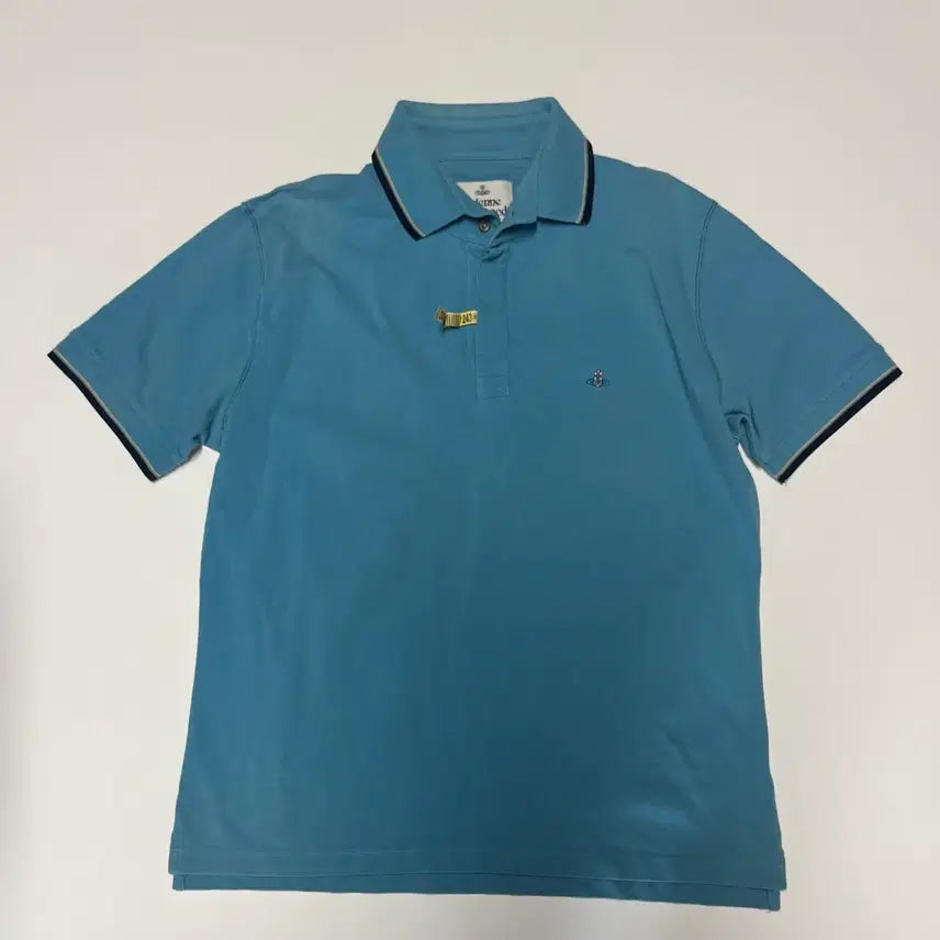 [BUNJANG] Vivienne Westwood Collar T-Shirt Blue L-XL / 희귀!! 비비안웨스트우드 넥라인 반팔 카라 티셔츠 L ~ XL 블루