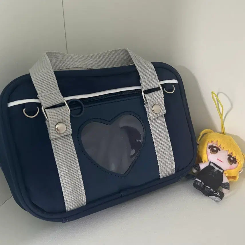 [BUNJANG] Misa Ita Bag Pouch with Keychain (Navy) / 이타백 스쿨백 필통 파우치 미사 키링 (네이비 여고생 jk 갸루 가방)