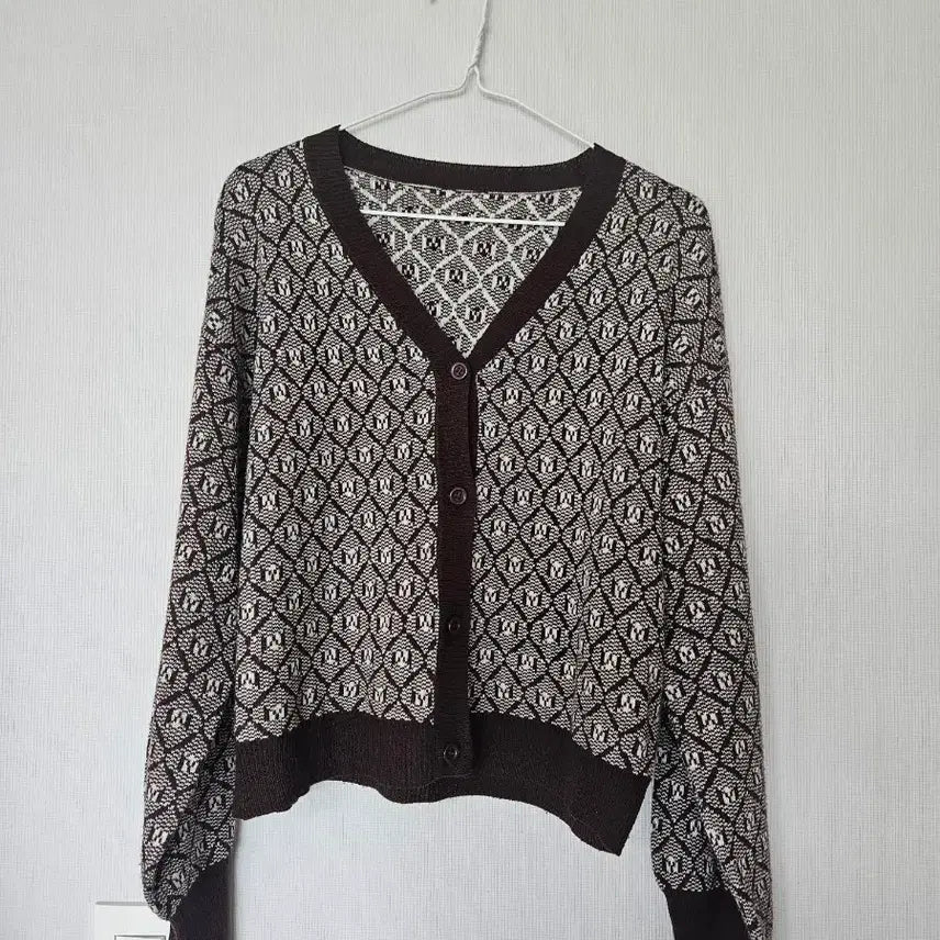 [BUNJANG] Pattern Cardigan Brown / 패턴 가디건 브라운